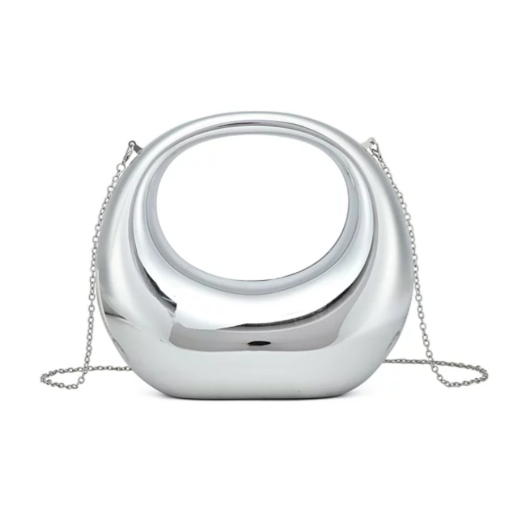 Amour Crescent Metallic Clutch